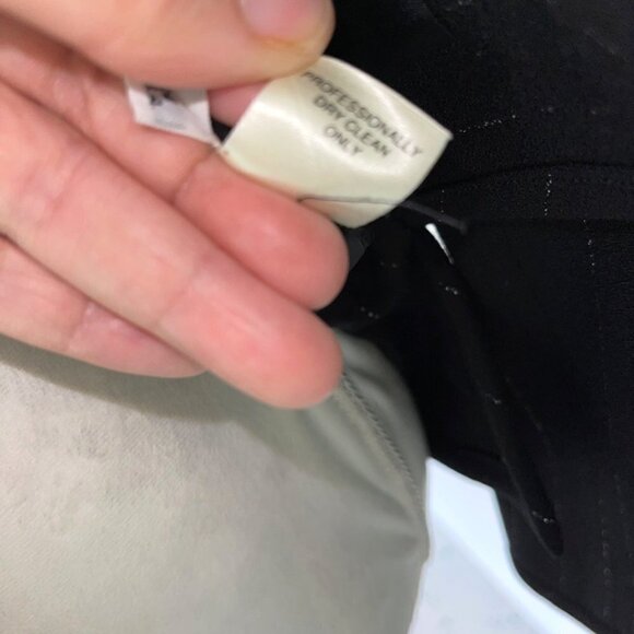 David Hayes Womens Wool Suit Black Size 8 Vintage Crepe Metallic Silver Thread - Picture 11 of 12